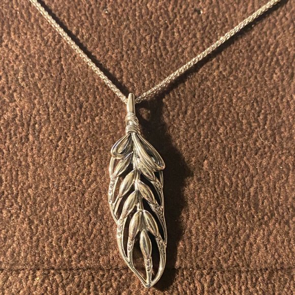 Sterling silver floating grain with CZ necklace 28 - Picture 7 of 7